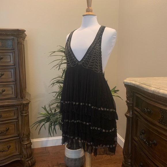 LAST ONE NWT $300 Fee People Twilight Mini Dress Black Small S Cocktail Party - Picture 6 of 16